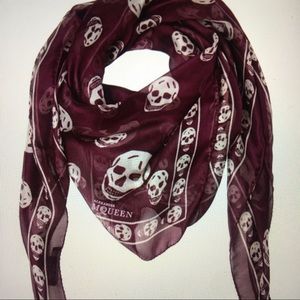 Alexander McQueen Skull Print Chiffon Scarf